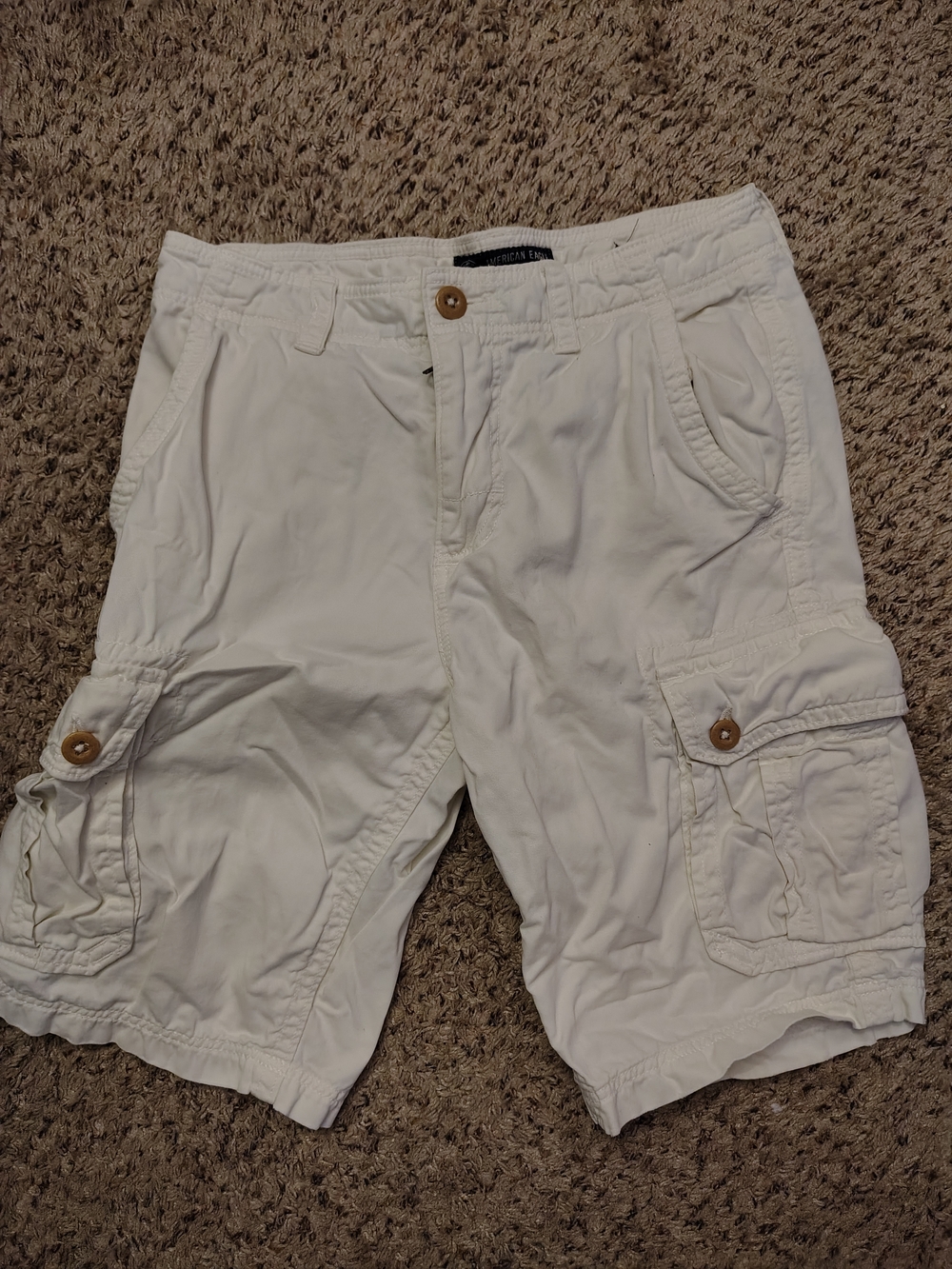 Men's Light Khaki Cargo Shorts -Ametuca. Eagle